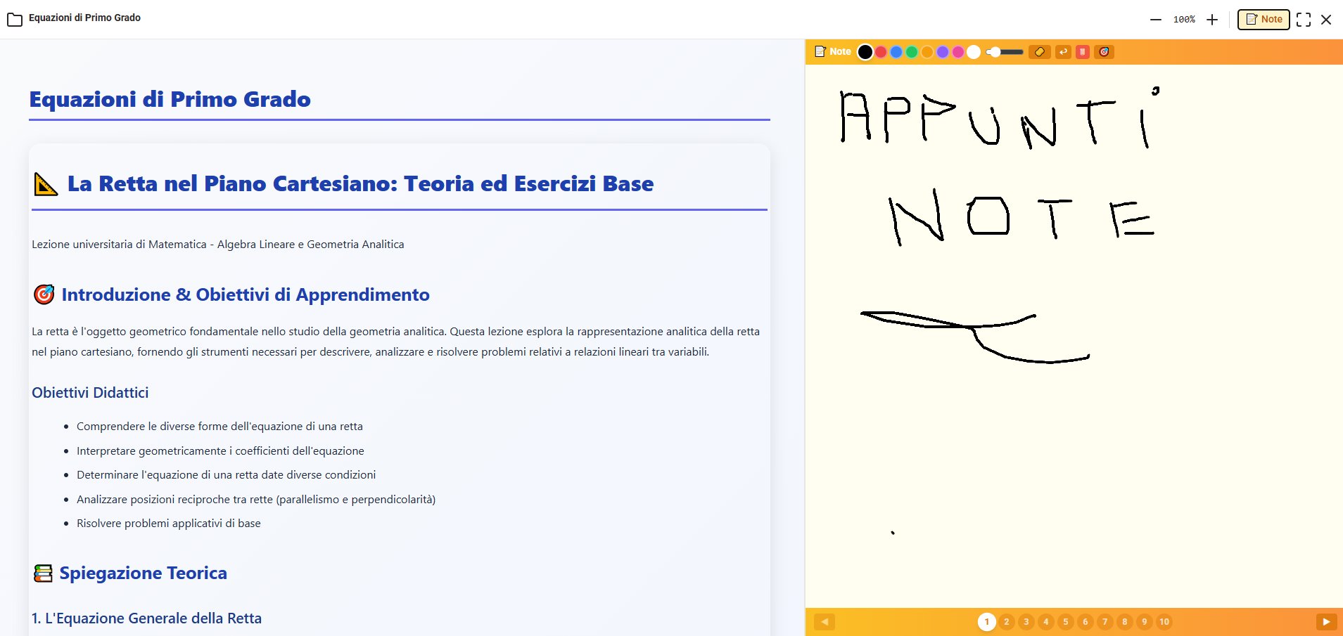Lezione Equazioni alla LIM con pannello appunti Note digitali
